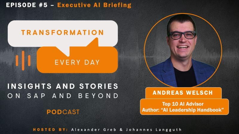 Andreas Welsch joined the "Transformation Every Day" podcast. The key topics in this episode are:  - Why real AI leadership is about culture, not technology - How agentic AI is reshaping the business landscape - Why it's not about "adding AI" — it's abou
